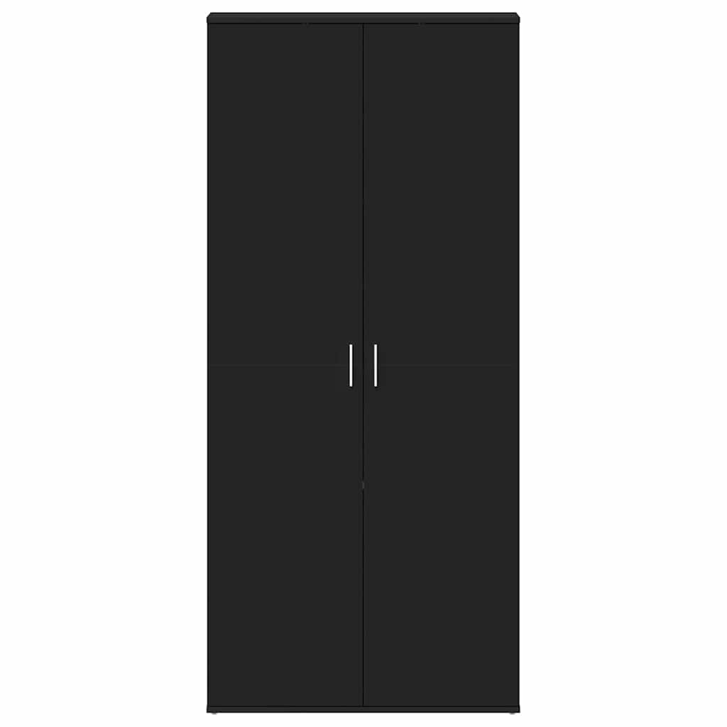 vidaXL Ντουλάπα Παπουτσιών Μαύρο 80 x 39 x 180 εκ Επεξεργασμένο ξύλο