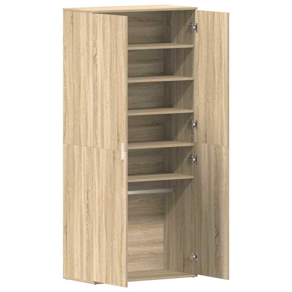 vidaXL Ντουλάπα Παπουτσιών Καφέ 80 x 39 x 180 εκ Επεξεργασμένο ξύλο