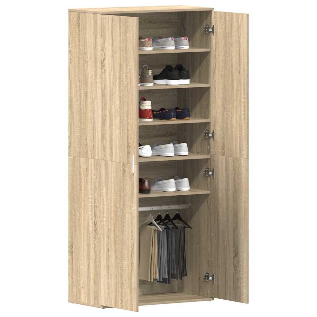 vidaXL Ντουλάπα Παπουτσιών Καφέ 80 x 39 x 180 εκ Επεξεργασμένο ξύλο