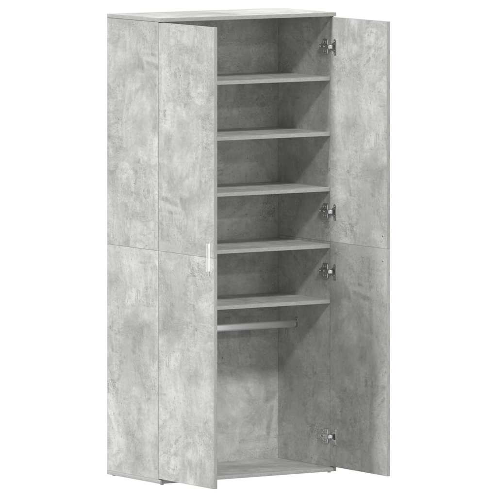 vidaXL Ντουλάπα Παπουτσιών Γκρι 80 x 39 x 180 εκ Επεξεργασμένο ξύλο