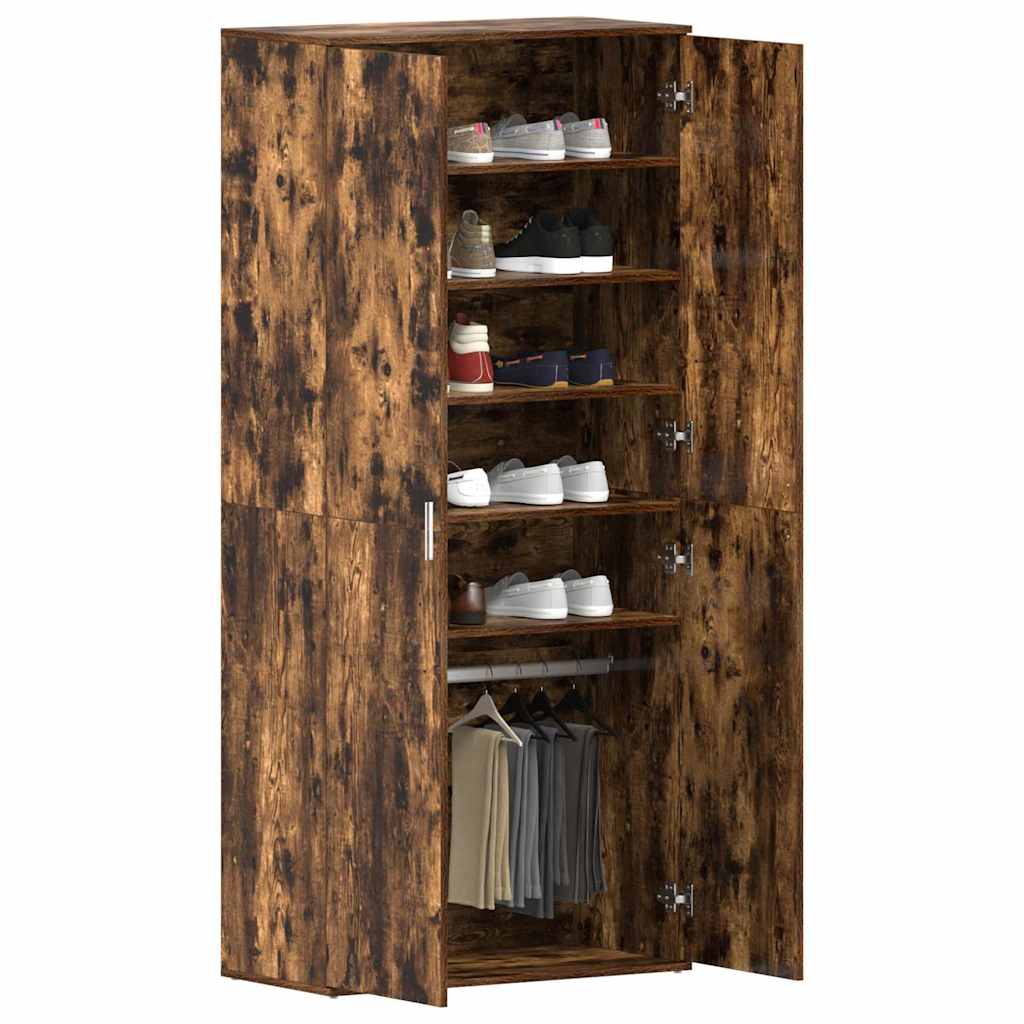vidaXL Ντουλάπα Παπουτσιών Καφέ 80 x 39 x 180 εκ Επεξεργασμένο ξύλο