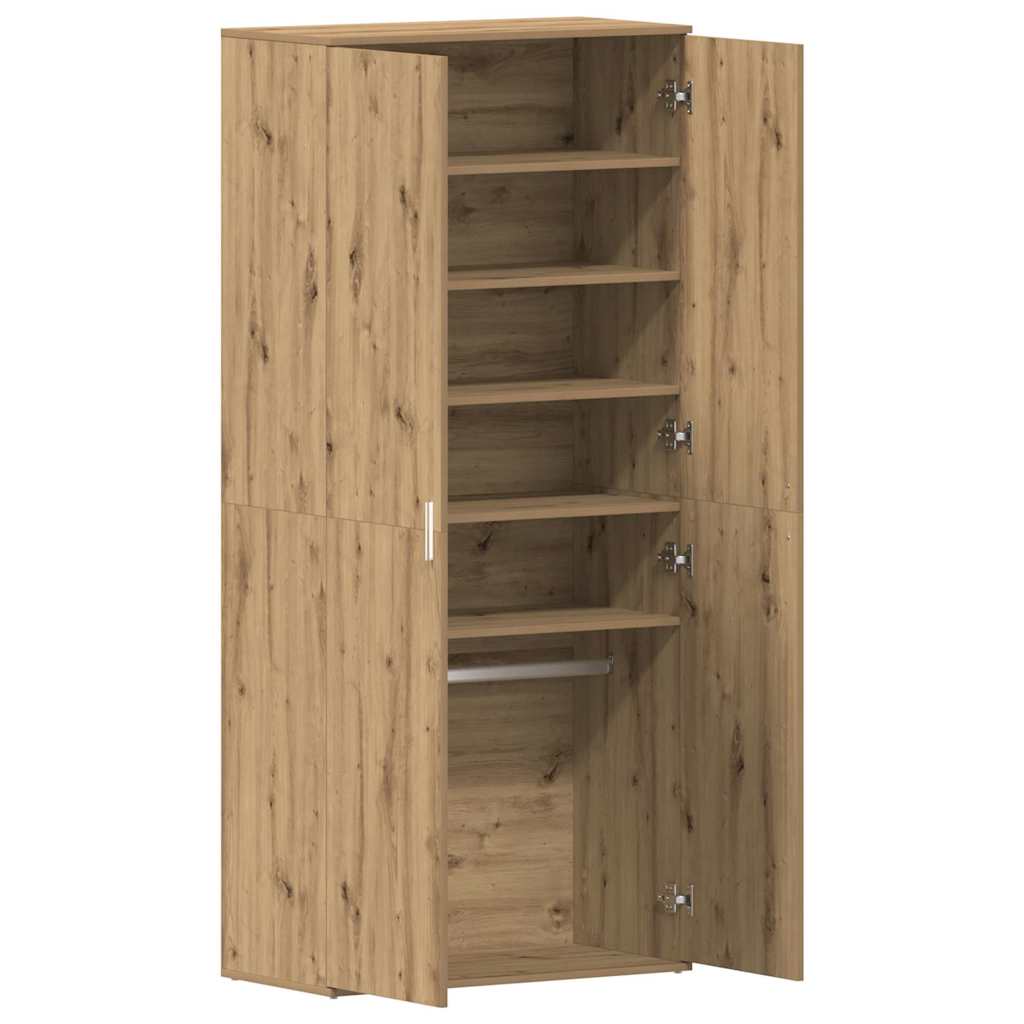 vidaXL Ντουλάπα Παπουτσιών Καφέ 80 x 39 x 180 εκ Επεξεργασμένο ξύλο