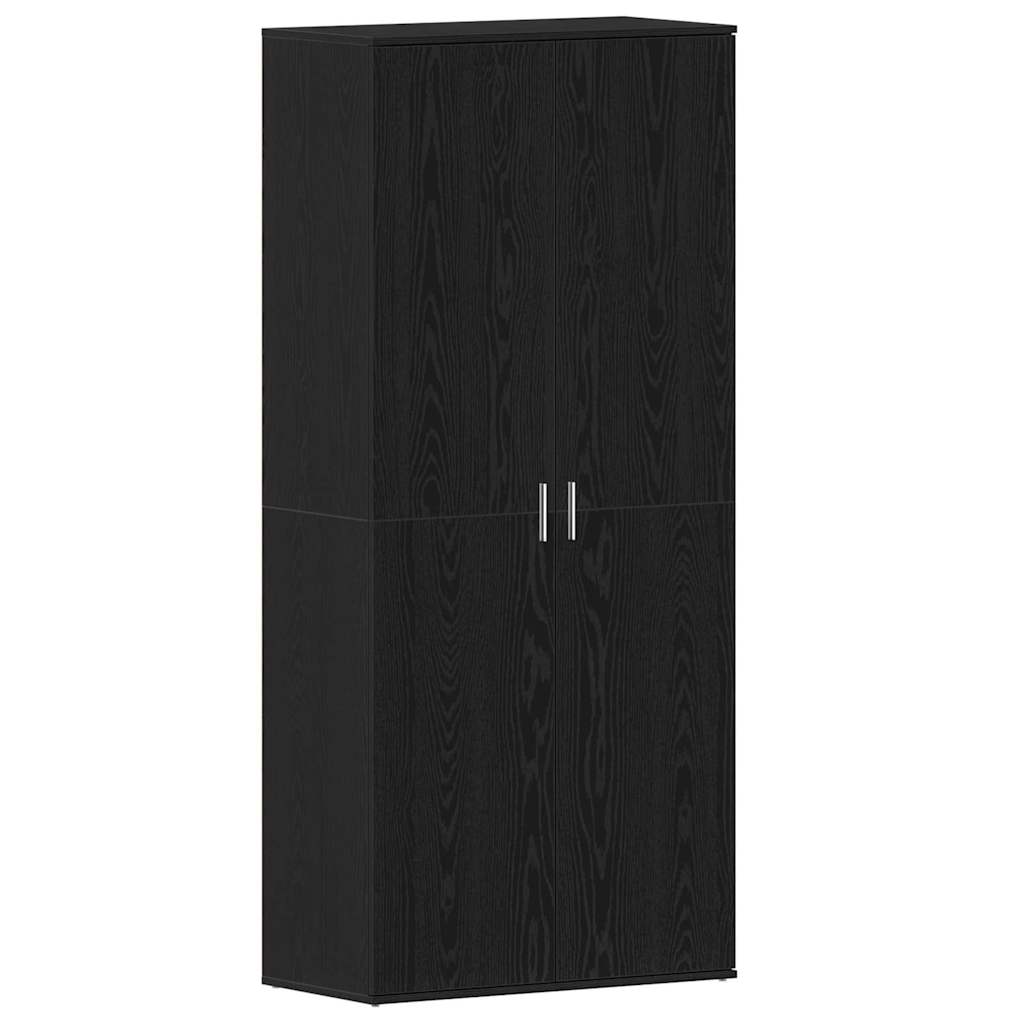 vidaXL Ντουλάπα Παπουτσιών Μαύρο 80 x 39 x 180 εκ Επεξεργασμένο ξύλο