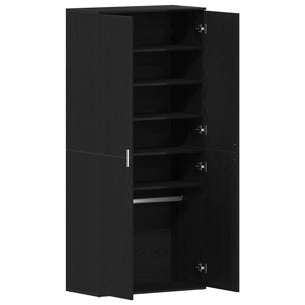 vidaXL Ντουλάπα Παπουτσιών Μαύρο 80 x 39 x 180 εκ Επεξεργασμένο ξύλο