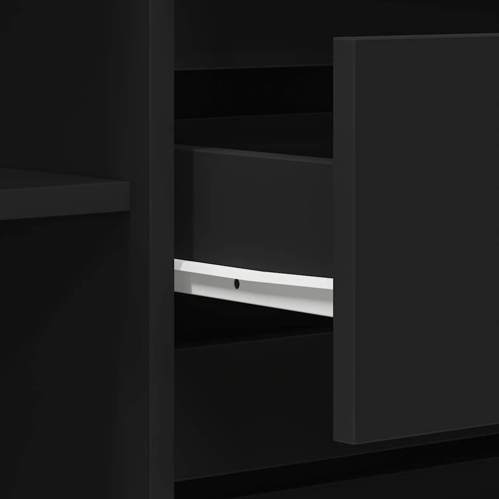 vidaXL Πλαϊνό γραφείο Μαύρο 120 x 41 x 75 εκ. Επεξεργασμένο ξύλο