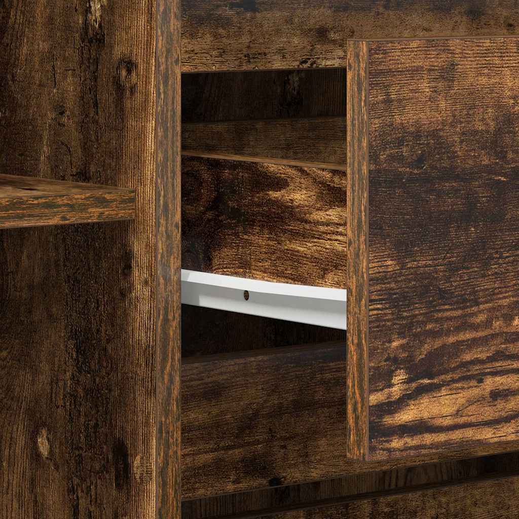 vidaXL Πλαϊνό γραφείο με συρτάρι Καπνιστό Δρύς 120 x 41 x 75 εκ.