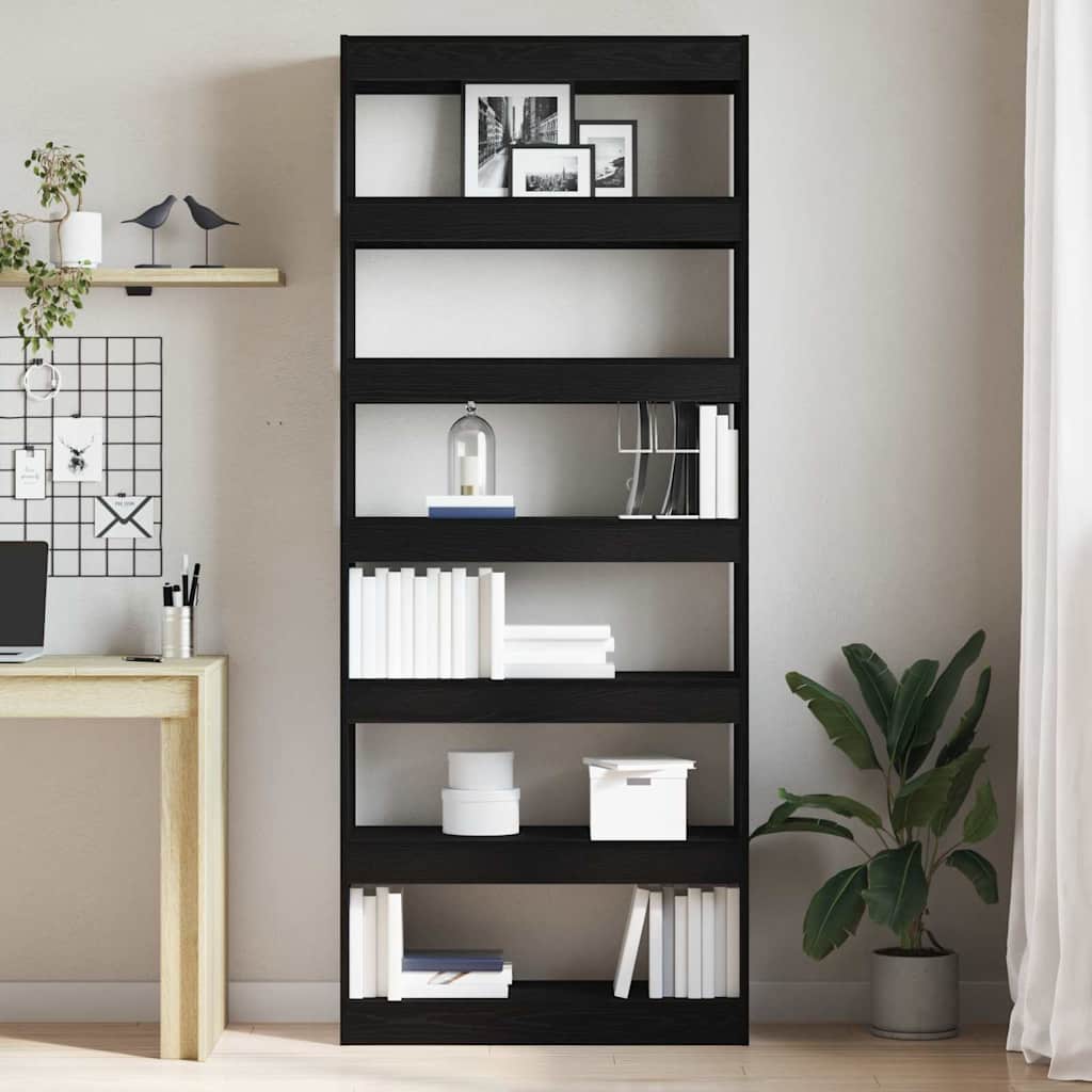 vidaXL Βιβλιοθήκη Μαύρης Δρυς Μαύρη δρυς Επεξεργασμένο Ξύλο