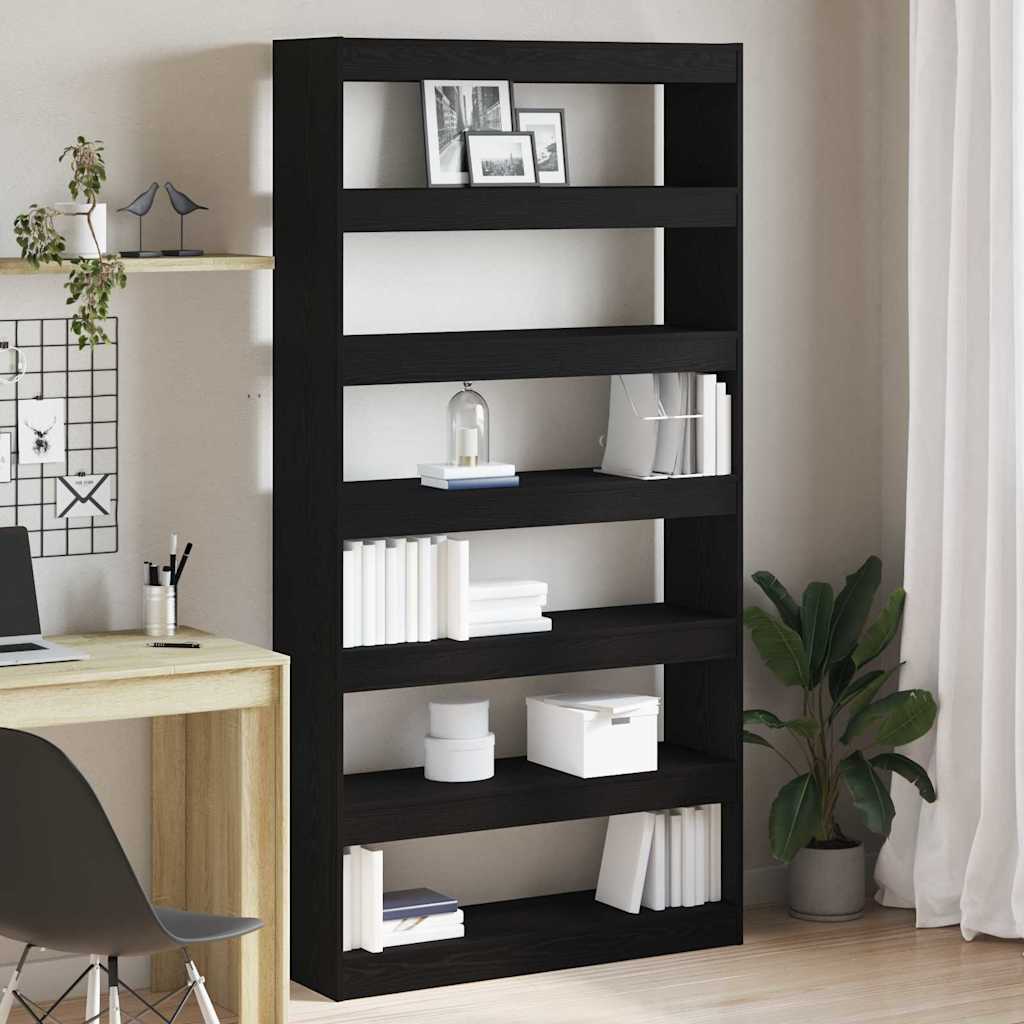 vidaXL Βιβλιοθήκη Μαύρο 100 x 30 x 198 εκ. Επεξεργασμένο ξύλο