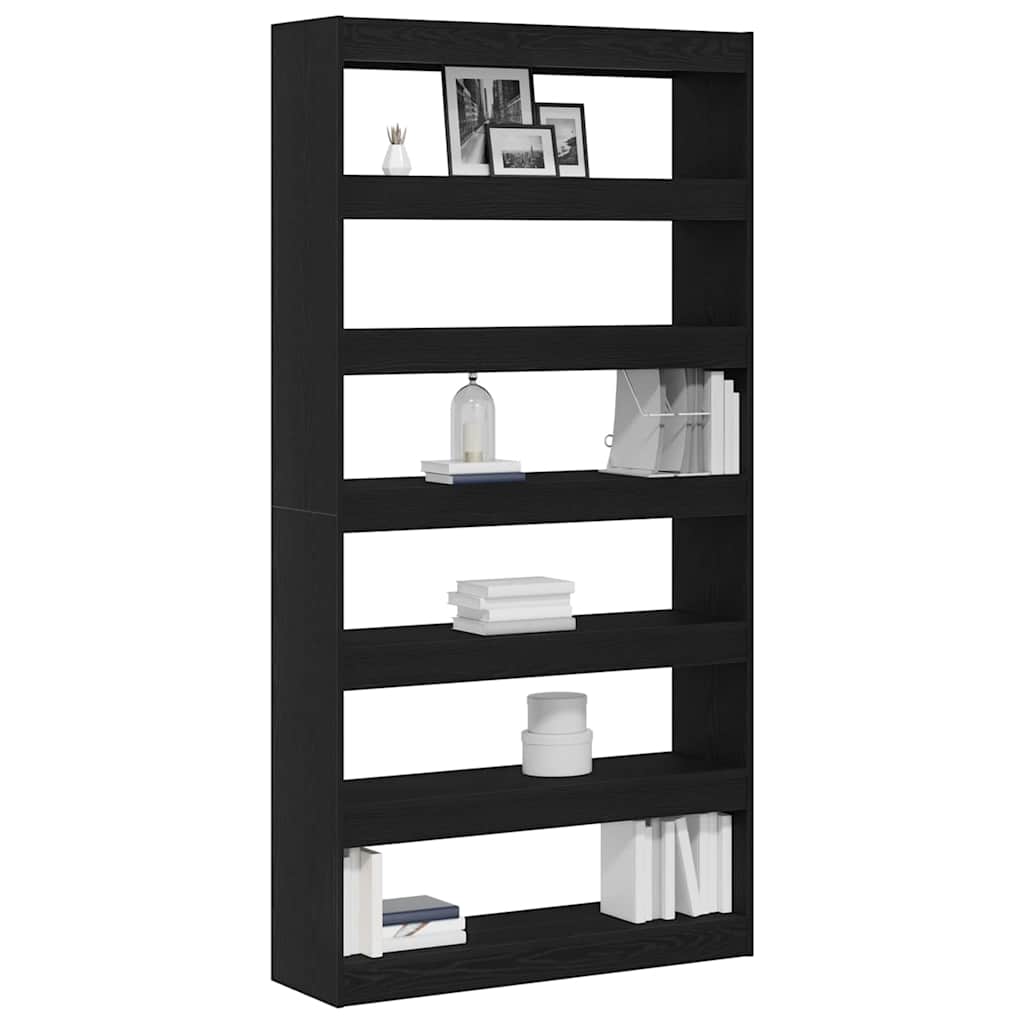 vidaXL Βιβλιοθήκη Μαύρο 100 x 30 x 198 εκ. Επεξεργασμένο ξύλο