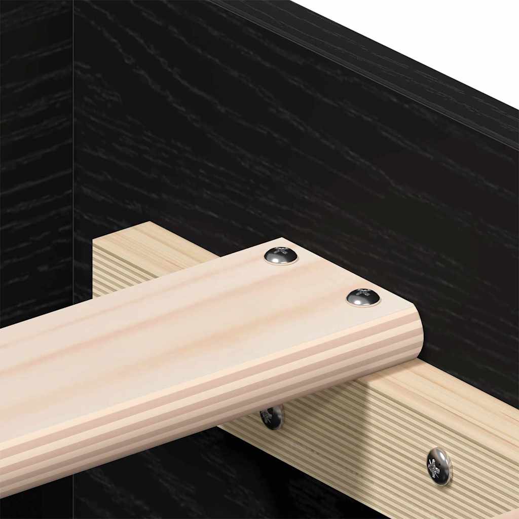 Bed Frame με Συρτάρια Μαύρη Δρυς 120x190 εκ Επεξεργασμένο Ξύλο