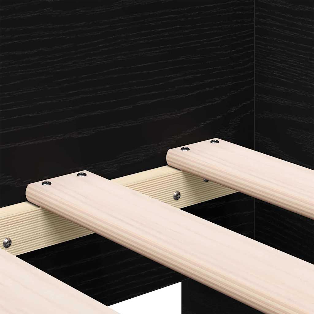 vidaXL Δίπλωμα Μαύρη δρυς Επεξεργασμένο ξύλο 90 x 200 cm Ανθεκτικό