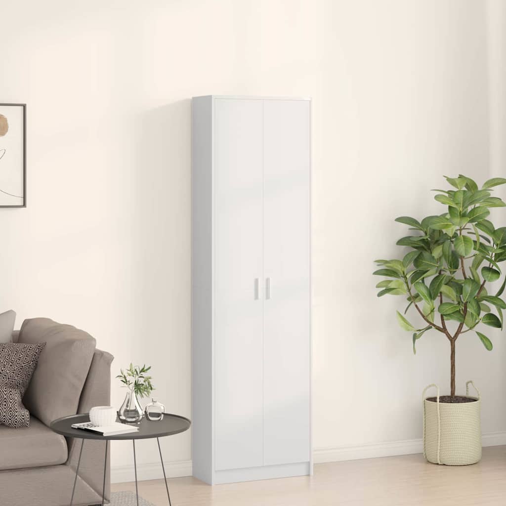 vidaXL Ντουλάπι με ράφι Λευκό 55 x 25 x 189 εκ. Επεξεργασμένο ξύλο