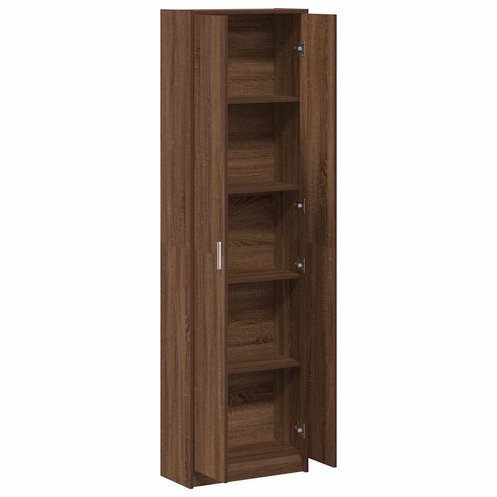 vidaXL Ντουλάπι με ράφι Καφέ δρυς 55 x 25 x 189 εκ. Επεξεργασμένο ξύλο
