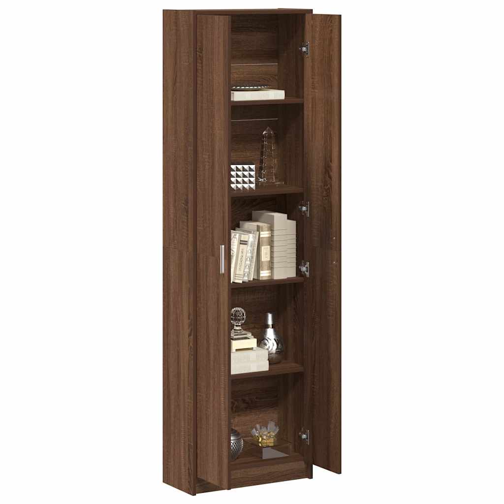 vidaXL Ντουλάπι με ράφι Καφέ δρυς 55 x 25 x 189 εκ. Επεξεργασμένο ξύλο