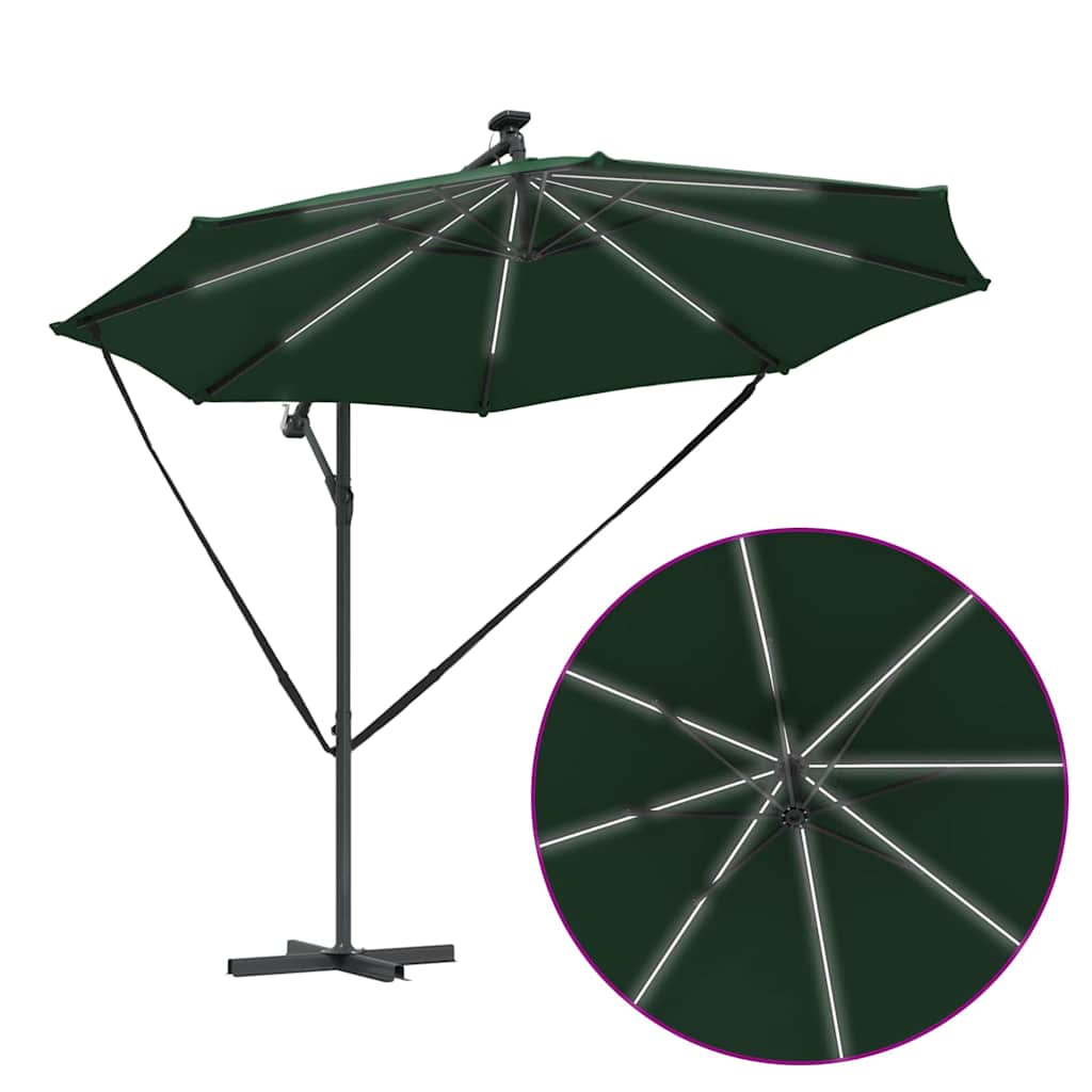 vidaXL Ομπρέλα Cantilever Banana Πράσινο 294 x 294 x 248 cm