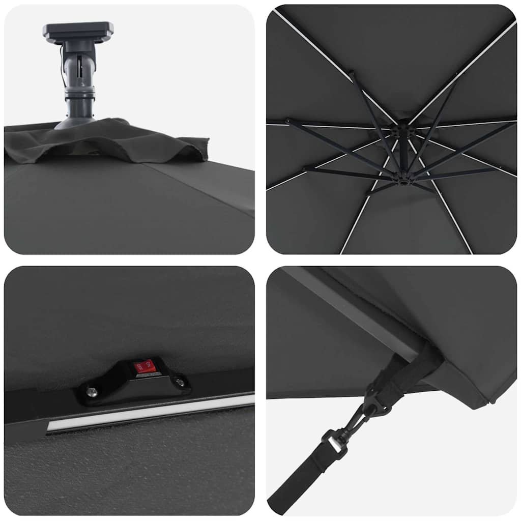 vidaXL Ομπρέλα Cantilever Banana Ανθρακί 294 x 294 x 248 cm