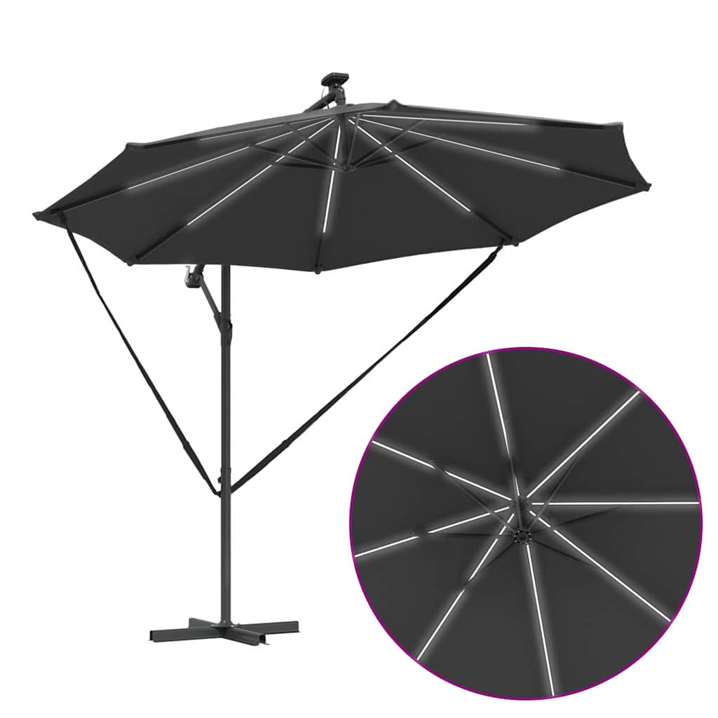 vidaXL Ομπρέλα Cantilever Banana Ανθρακί 294 x 294 x 248 cm
