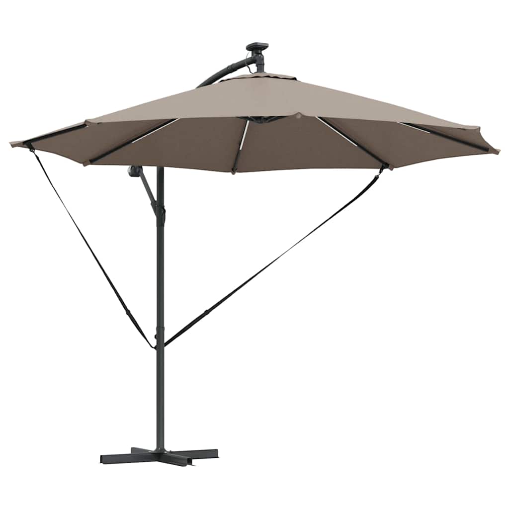 vidaXL Ομπρέλα Cantilever Banana με κλειδαριά Taupe 294 x 294 x 248 cm