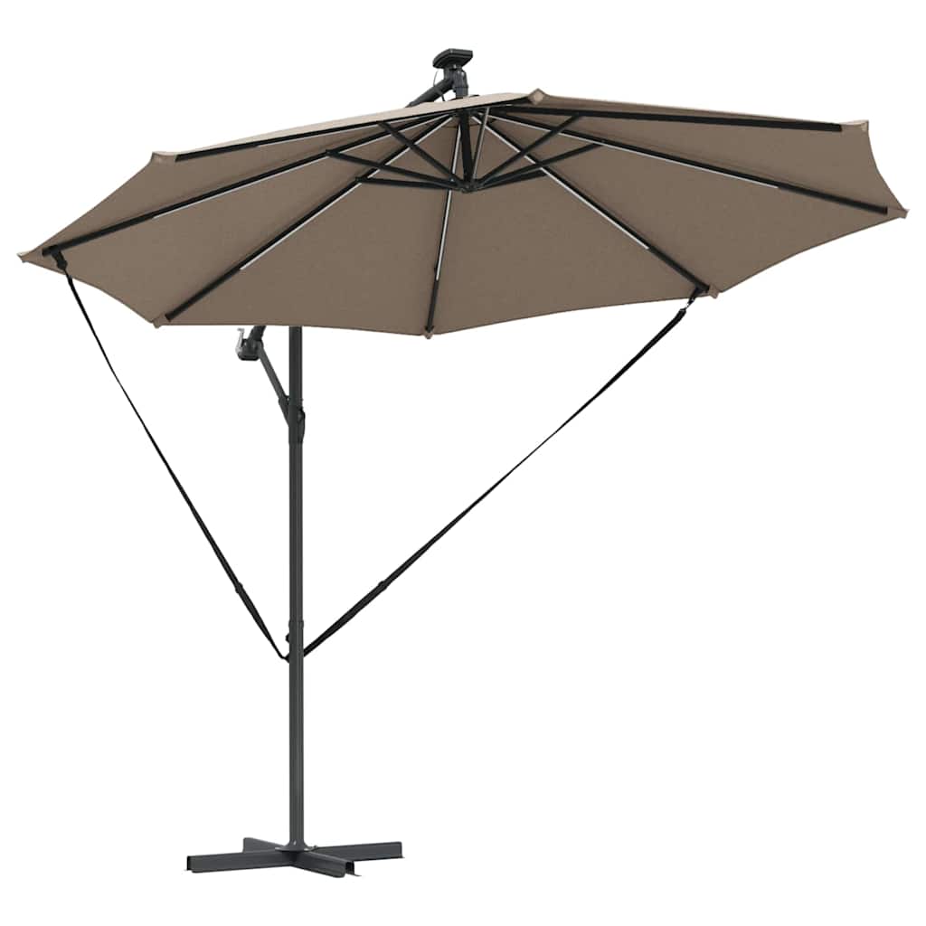 vidaXL Ομπρέλα Cantilever Banana με κλειδαριά Taupe 294 x 294 x 248 cm