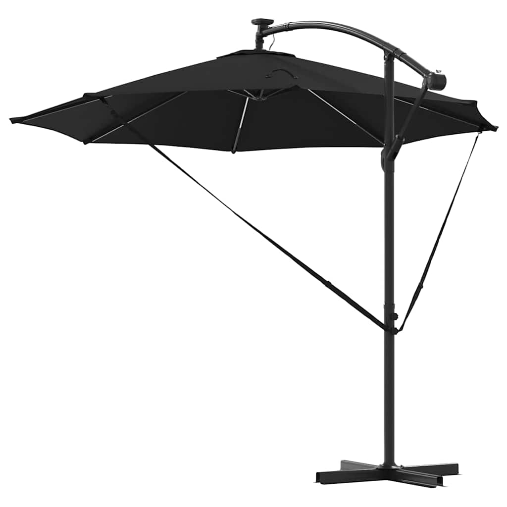 vidaXL Ομπρέλα Cantilever Banana με κλειδαριά Μαύρο 294 x 294 x 248 cm