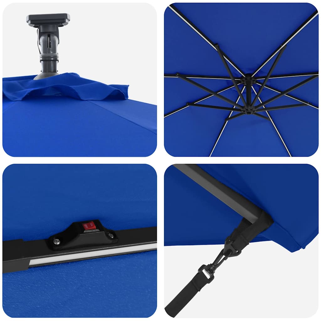 vidaXL Ομπρέλα Cantilever Banana Αζούρ μπλε 294 x 294 x 248 cm