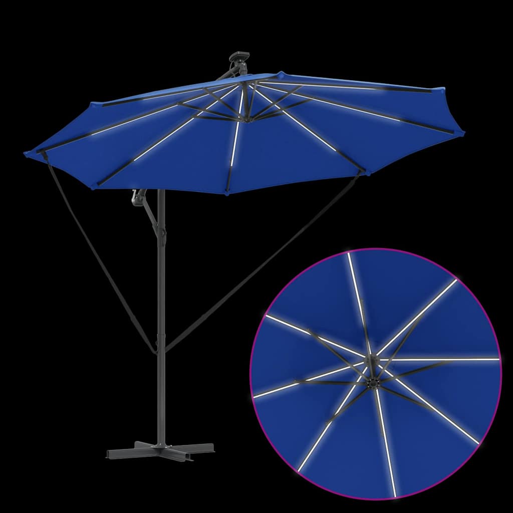vidaXL Ομπρέλα Cantilever Banana Αζούρ μπλε 294 x 294 x 248 cm