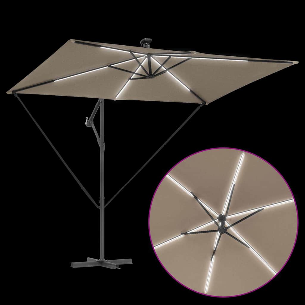 vidaXL Ομπρέλα Cantilever Banana Taupe 294 x 200 x 254 εκ.