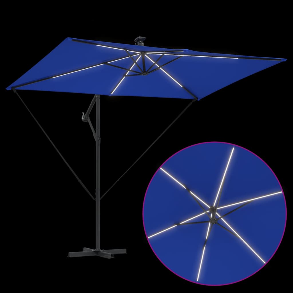 vidaXL Ομπρέλα Cantilever Banana με κλειδαριά Μπλε 294 x 200 x 254 εκ.