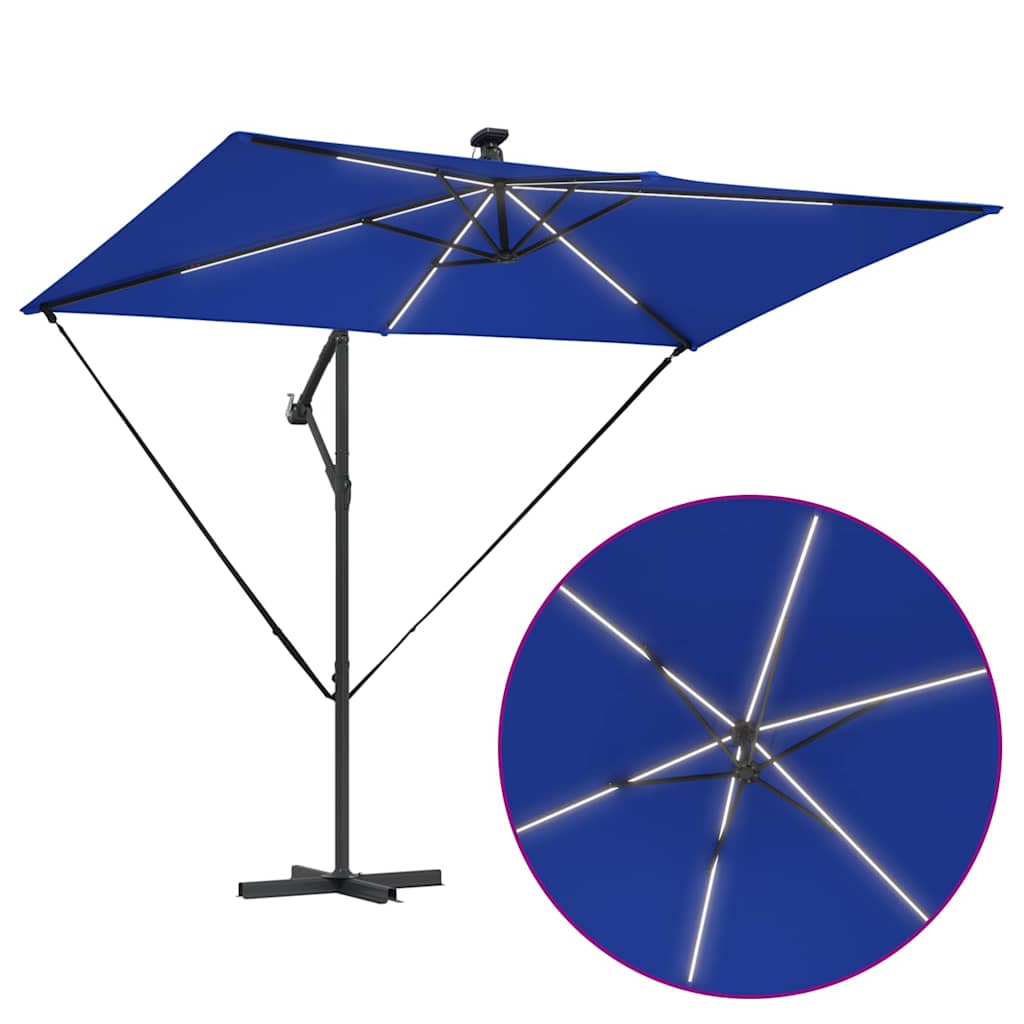 vidaXL Ομπρέλα Cantilever Banana με κλειδαριά Μπλε 294 x 200 x 254 εκ.