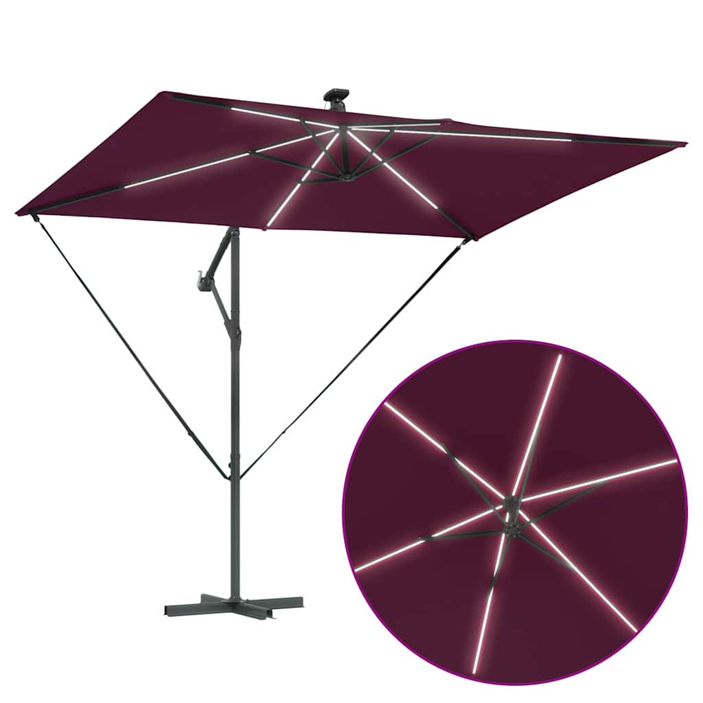 vidaXL Ομπρέλα Cantilever Banana Μπορντό 294 x 200 x 254 εκ.