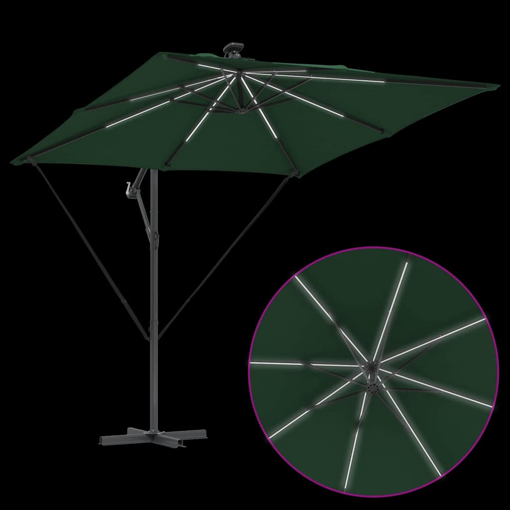 vidaXL Ομπρέλα Cantilever Banana Πράσινο 249 x 249 x 250 εκ.