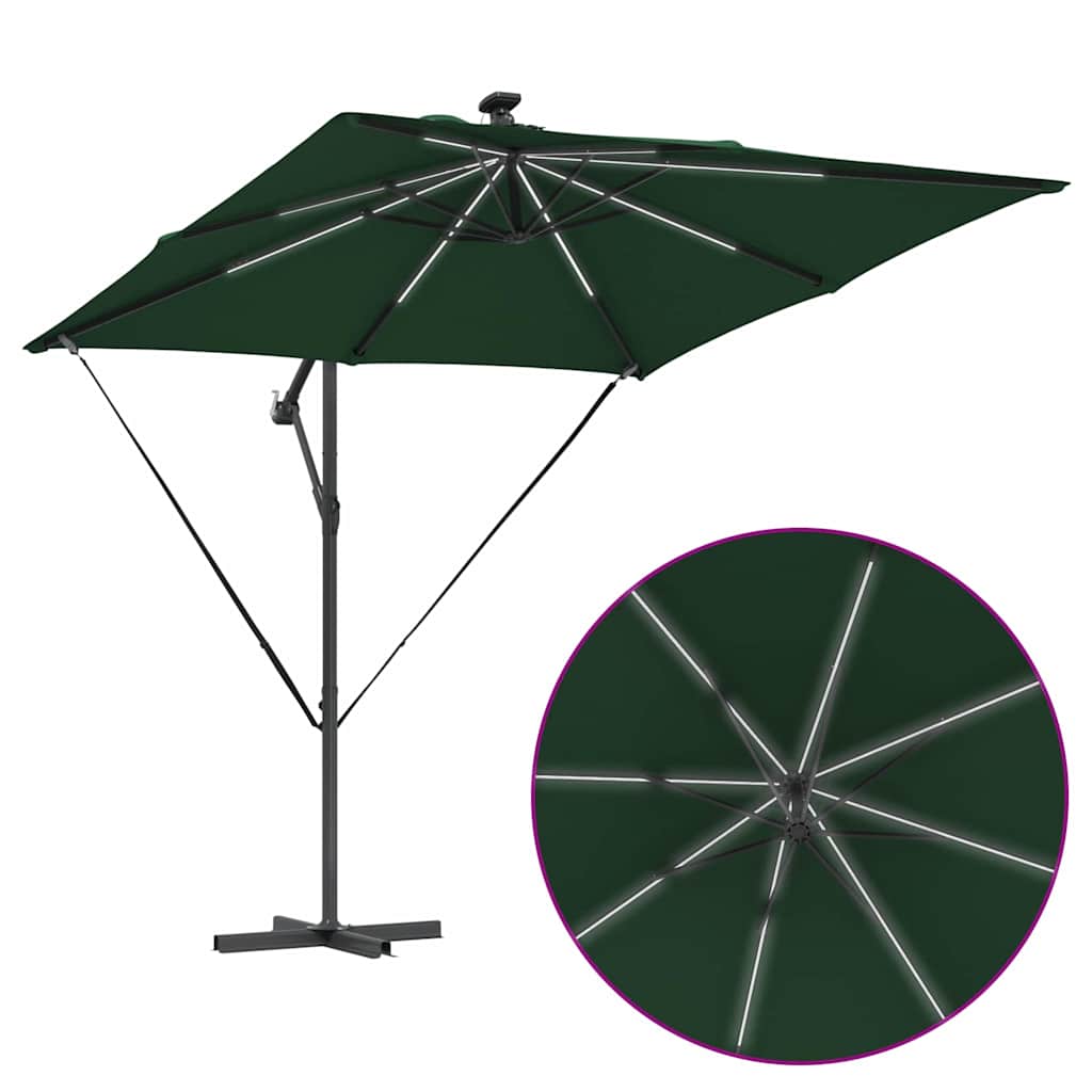 vidaXL Ομπρέλα Cantilever Banana Πράσινο 249 x 249 x 250 εκ.