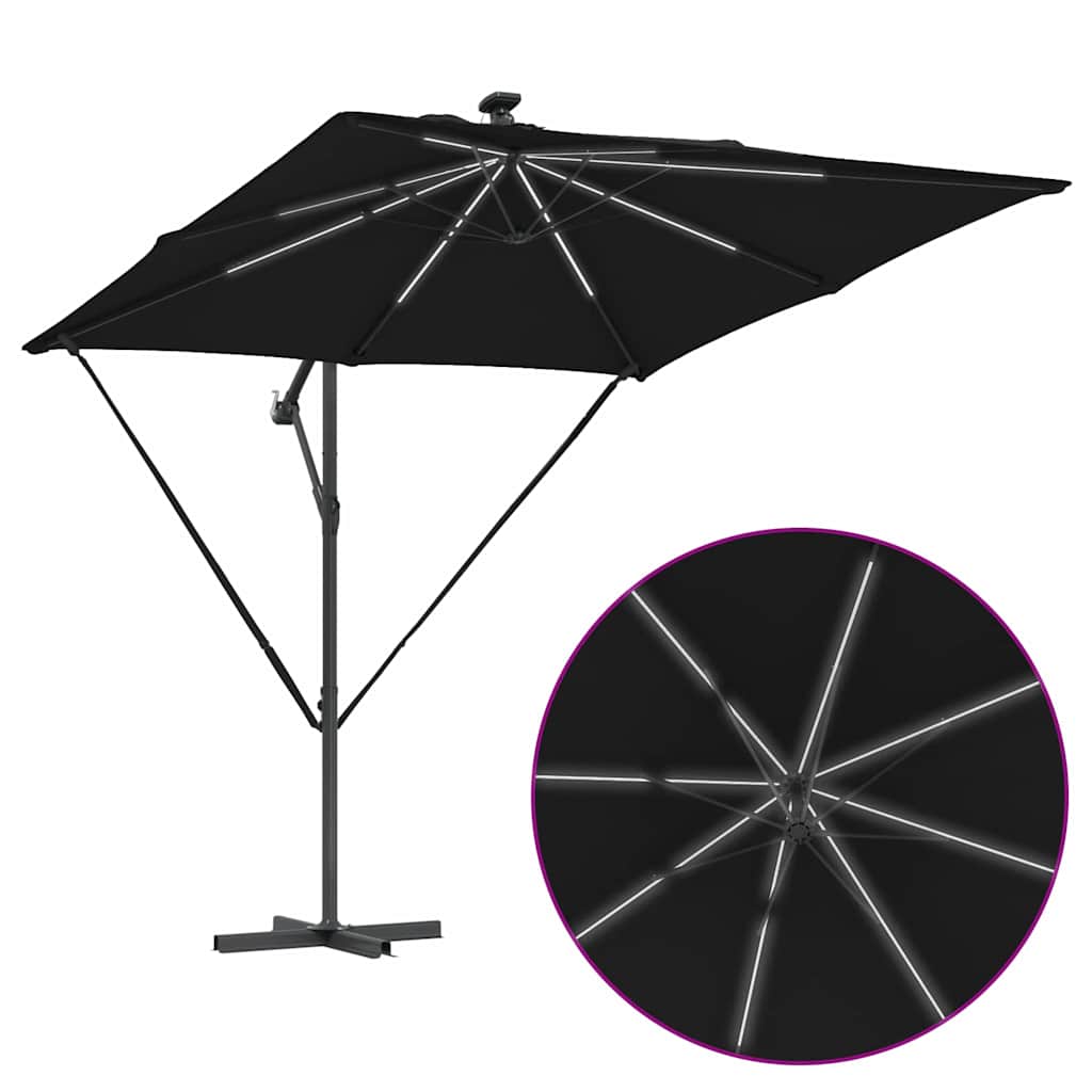 vidaXL Ομπρέλα Cantilever Banana Μαύρο 249 x 249 x 250 εκ.