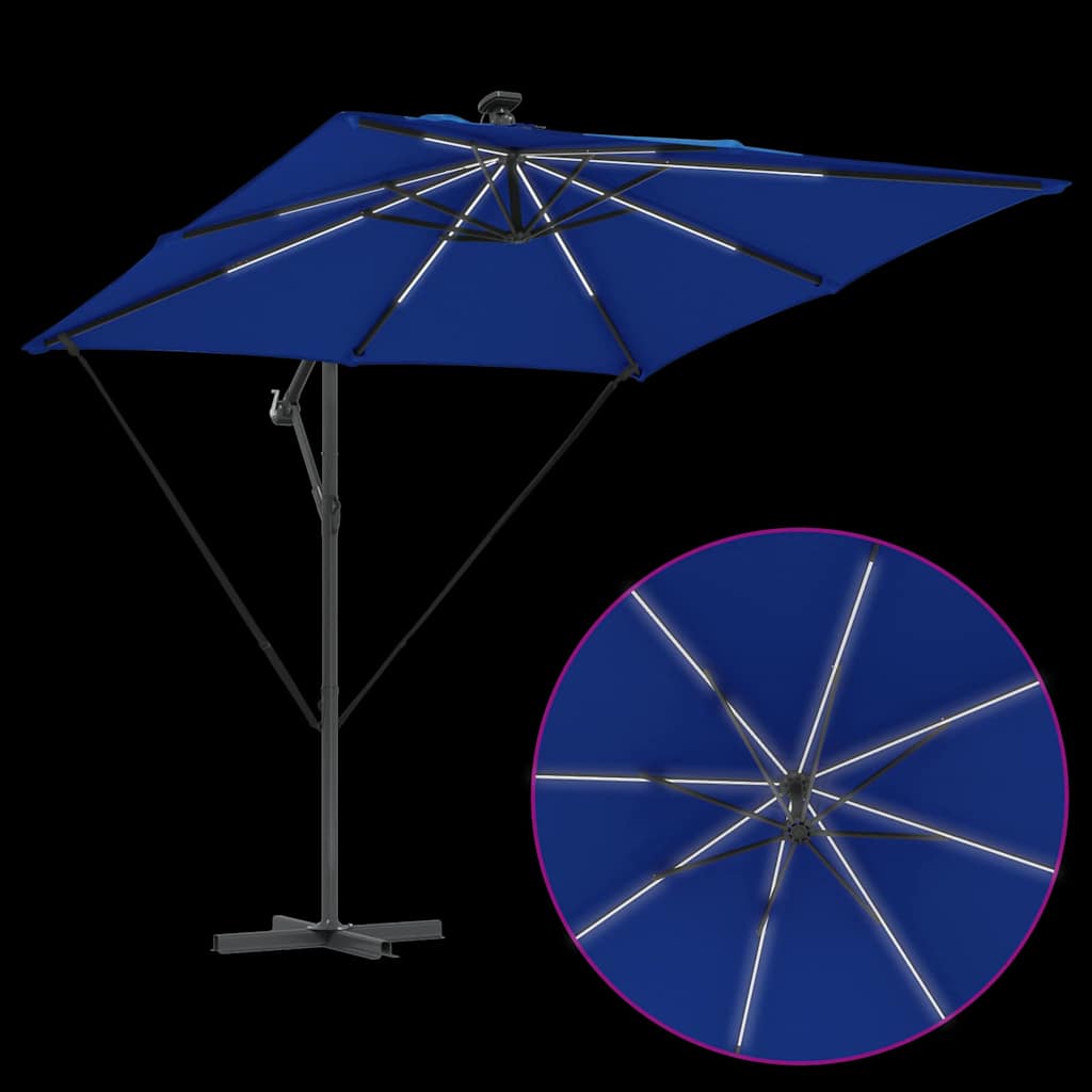 vidaXL Ομπρέλα Cantilever Banana με κλειδαριά Μπλε 249 x 249 x 250 εκ.