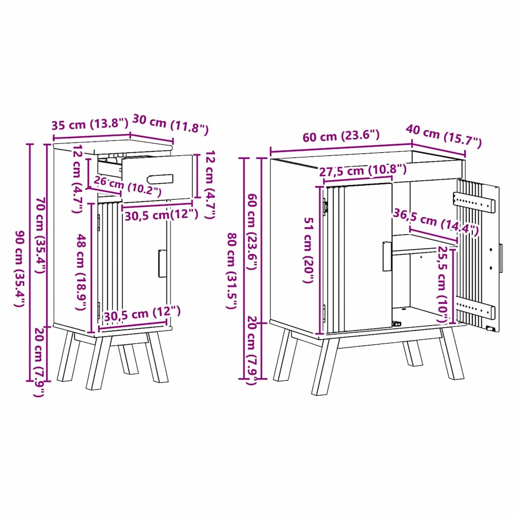 vidaXL Σετ Επίπλων Μπάνιου με συρτάρι 2 pcs Καφέ 114 x 43 x 73.5 εκ.
