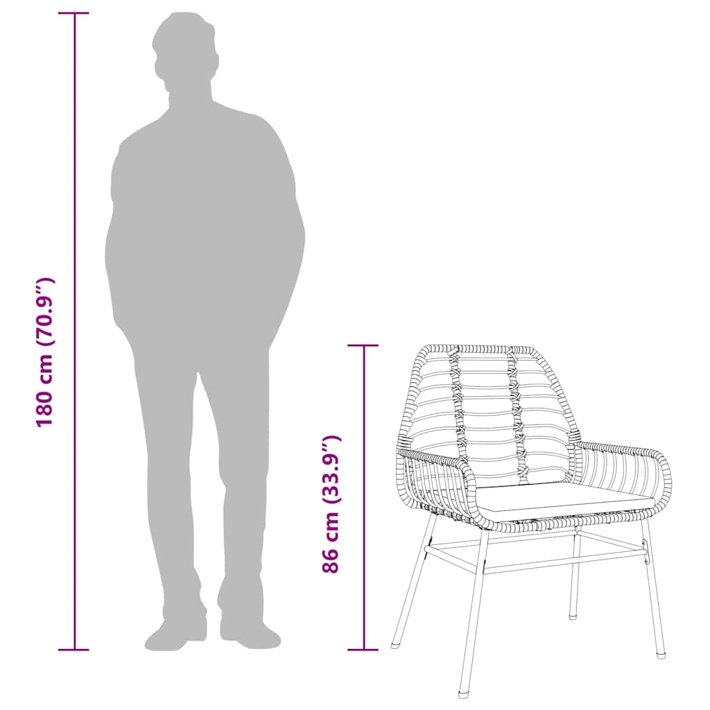 vidaXL Σετ Τραπεζαρίας Κήπου 9 τεμ. Καφέ Συνθ.Ρατάν/Γυαλί με Μαξιλάρια