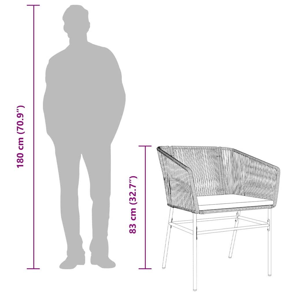 vidaXL Σετ Τραπεζαρίας Κήπου 7 τεμ. Γκρι Συνθ.Ρατάν/Γυαλί με Μαξιλάρια