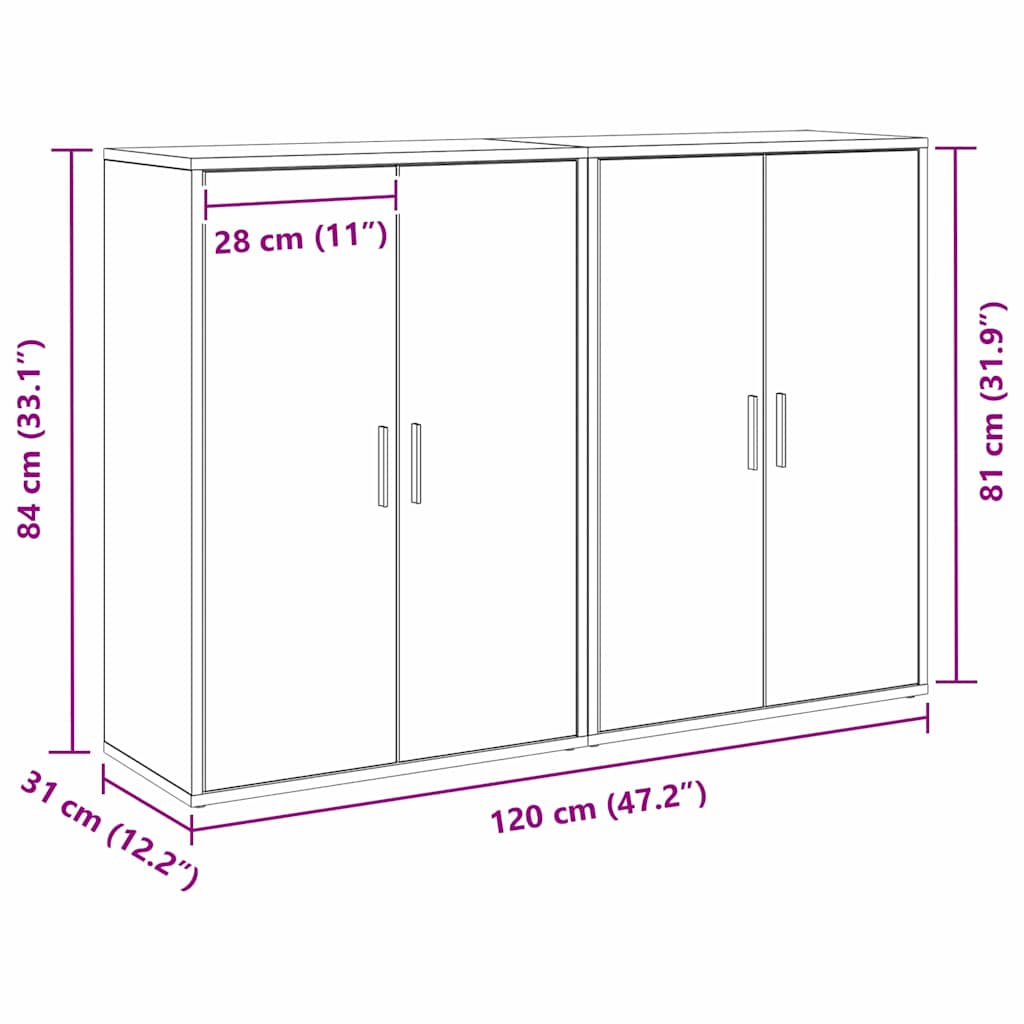 vidaXL Μπουφές Μαύρη δρυς 60 x 31 x 84 εκ Επεξεργασμένο ξύλο