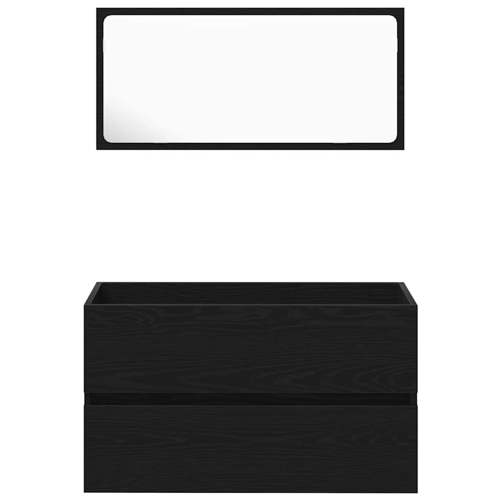 vidaXL Σετ Επίπλων Μπάνιου 3 pcs Μαύρη δρυς 80 x 38.5 x 45 cm