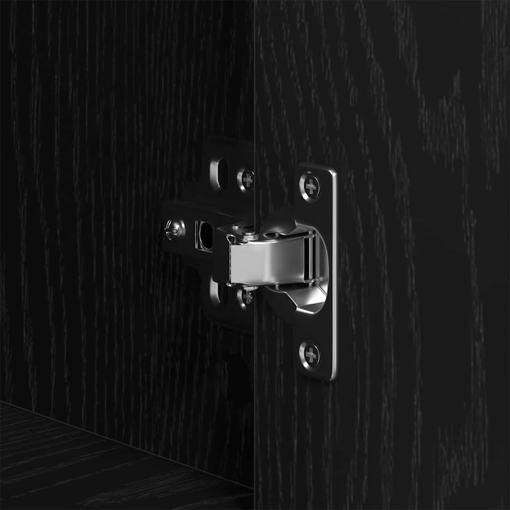 vidaXL Υψηλός Μπουφές Μαύρη δρυς 80 x 33 x 150 εκ Επεξεργασμένο ξύλο