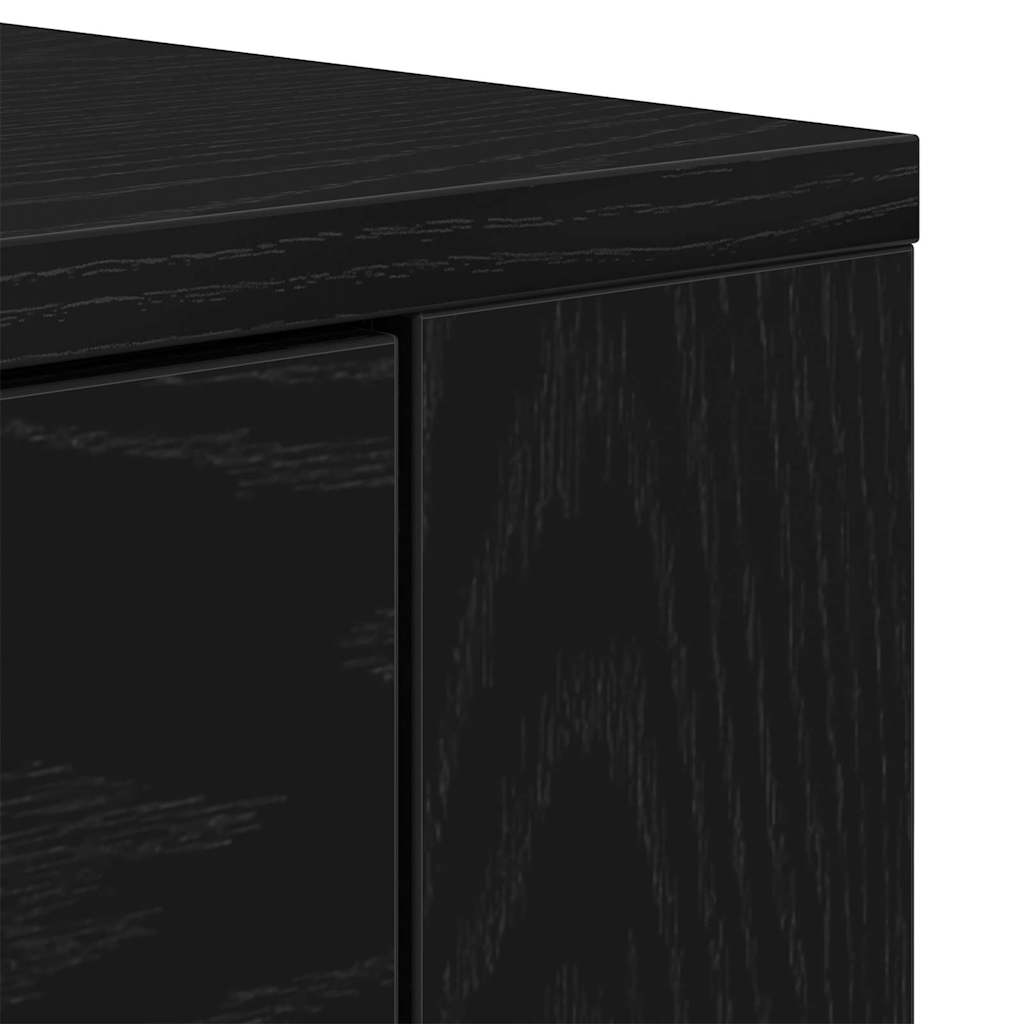 vidaXL Highboard Μαύρη Οξυά 80 x 33 x 150 εκ Επεξεργασμένο ξύλο