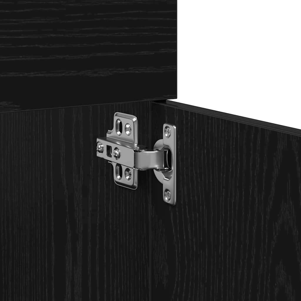 vidaXL Σετ Επίπλων Μπάνιου με πόρτα 4 pcs Μαύρη Οξυά 90 x 38.5 x 50 εκ