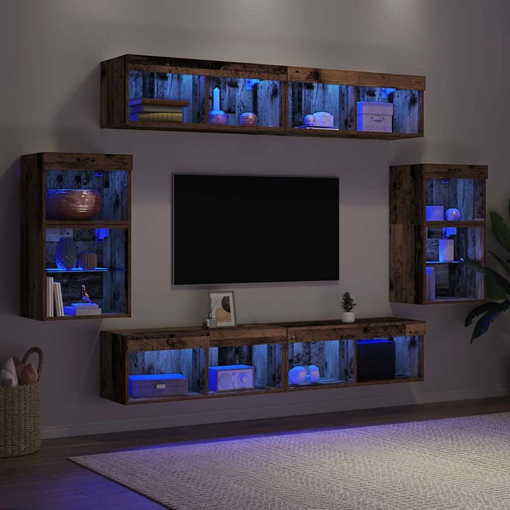 Floating Shelf 2 τεμάχια Παλαιό ξύλο 40x28.5x40 εκ Επεξεργασμένο ξύλο