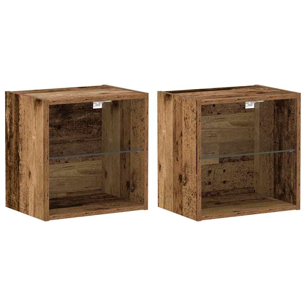 Floating Shelf 2 τεμάχια Παλαιό ξύλο 40x28.5x40 εκ Επεξεργασμένο ξύλο