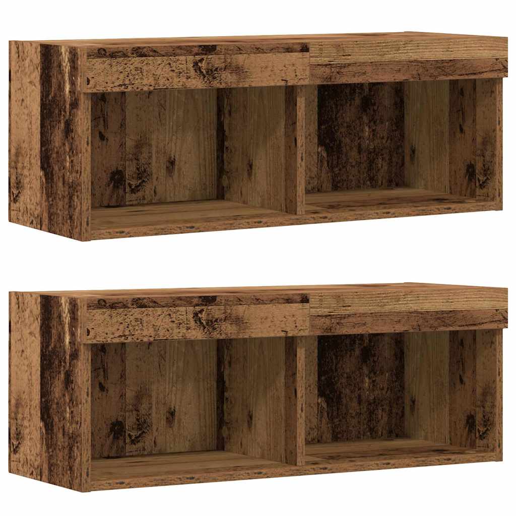 Floating Shelf 2 τεμάχια Παλαιό ξύλο 40x28.5x40 εκ Επεξεργασμένο ξύλο