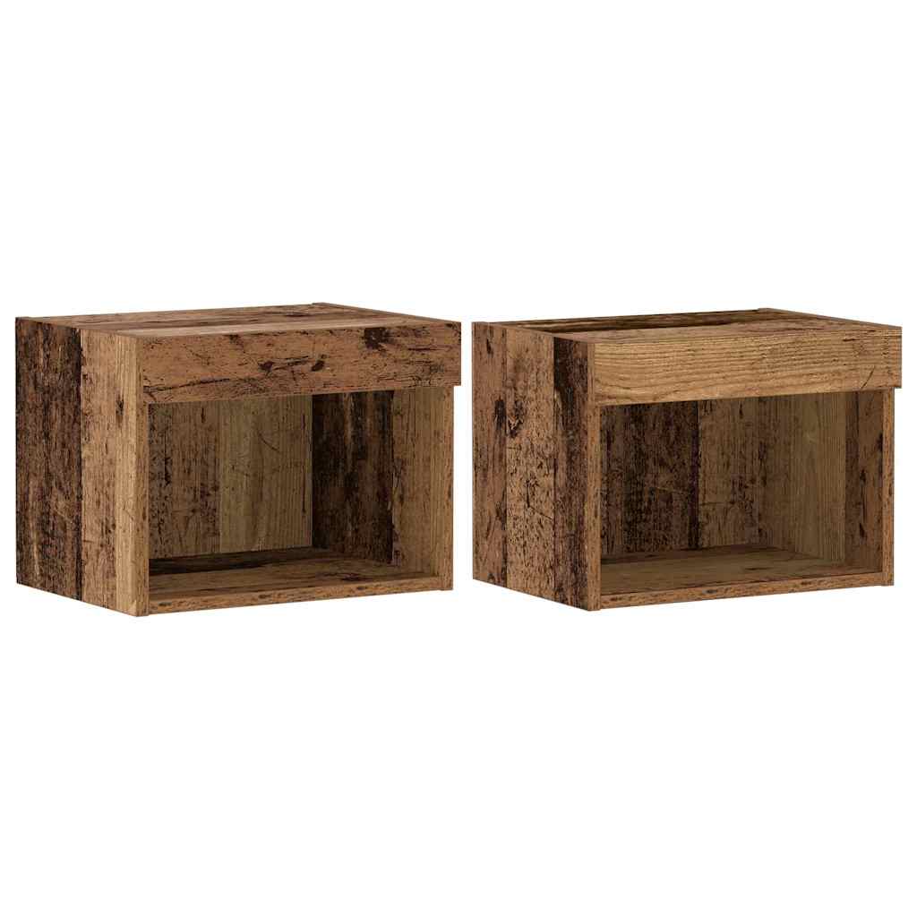 Floating Shelf 2 τεμάχια Παλαιό ξύλο 40x28.5x40 εκ Επεξεργασμένο ξύλο
