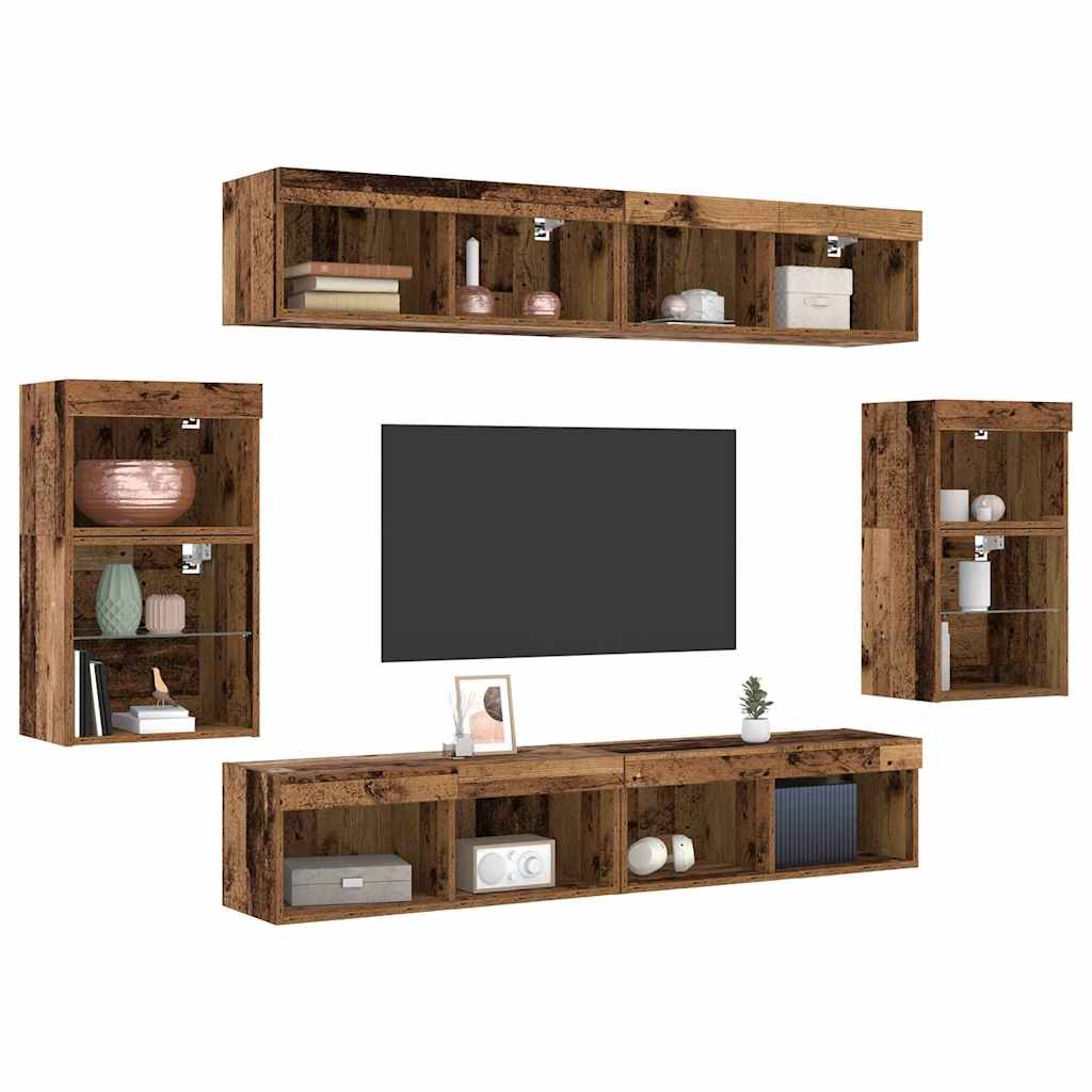 Floating Shelf 2 τεμάχια Παλαιό ξύλο 40x28.5x40 εκ Επεξεργασμένο ξύλο