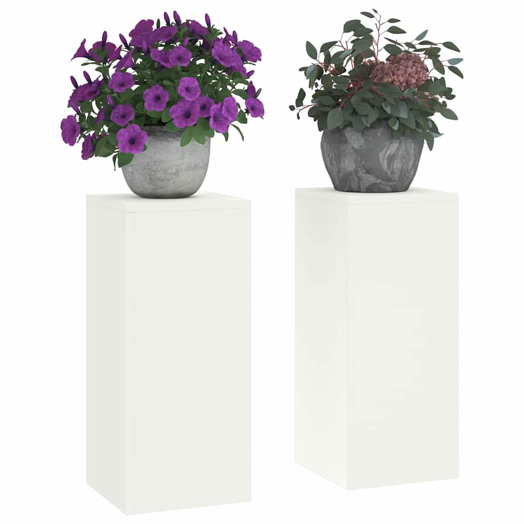 vidaXL Στήριξη φυτών 2 pcs Λευκό 24 x 24 x 55 εκ. Ατσάλι