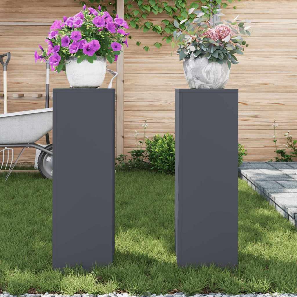 vidaXL Στήριξη φυτών 2 pcs Ανθρακί 24 x 24 x 75 εκ. Ατσάλι