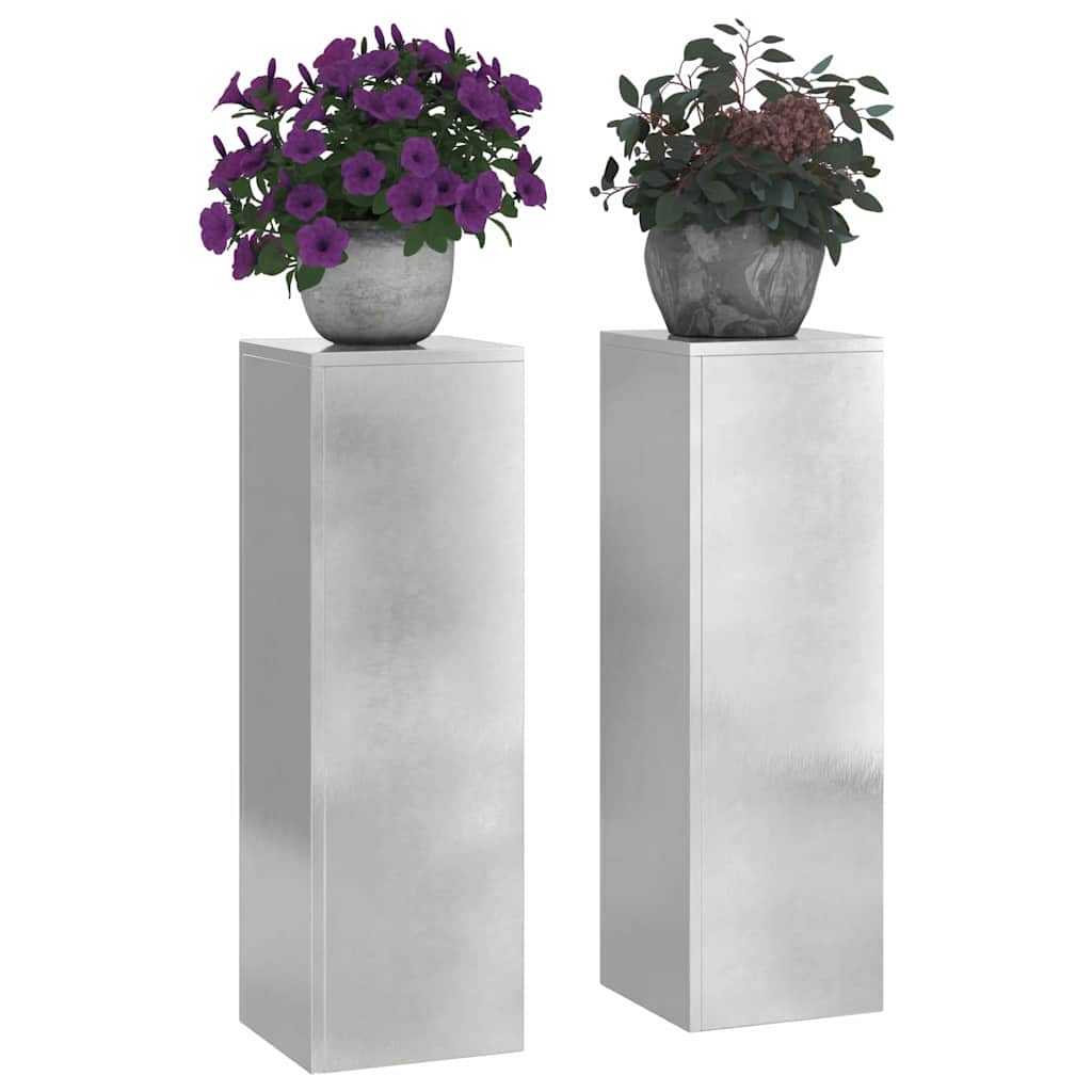 vidaXL Στήριξη φυτών 2 pcs Ασημί 24 x 24 x 75 εκ. Ανοξείδωτο ατσάλι